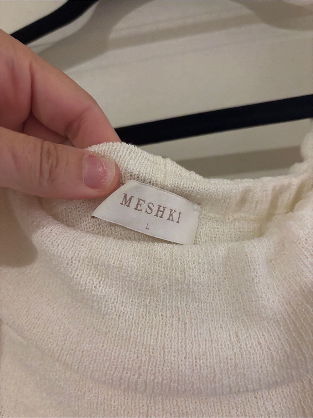 Meshki White Molly Off Shoulder Knit Midi - Picture 2 of 5